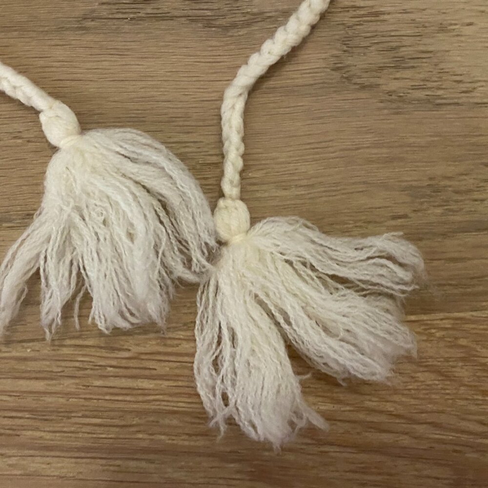 Bebe Cream Knit and Fleece Trapper Hat.  Faux Fur and Tassels. - Picture 3 of 7